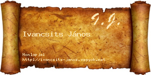 Ivancsits János névjegykártya