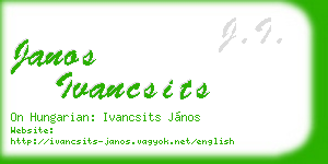 janos ivancsits business card