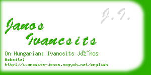 janos ivancsits business card
